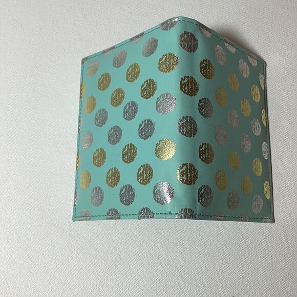 Mint metallic polka dot passport travel wallet - Picture 5 of 6
